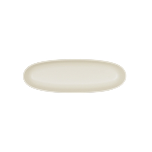 Cal-Mil 24403-412-103 Bali 12" x 4" x 1.75"H Ivory Melamine Oval Platter - 6 Each