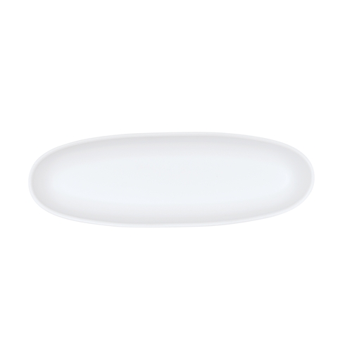 Cal-Mil 24403-412-15 Bali 12" x 4" x 1.75"H White Melamine Oval Platter - 6 Each