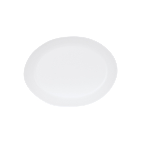 Cal-Mil 24404-1216-15 Bali 12" x 16" x 1.5"H White Melamine Oval Platter - 6 Each