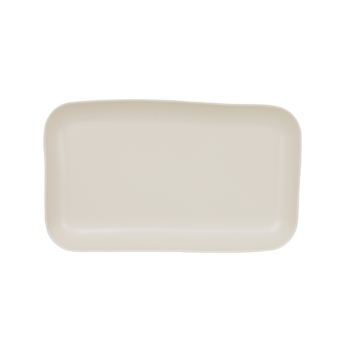 Cal-Mil 24406-1220-103 Bali 12" x 20" x 1.5"H Ivory Melamine Platter - 3 Each