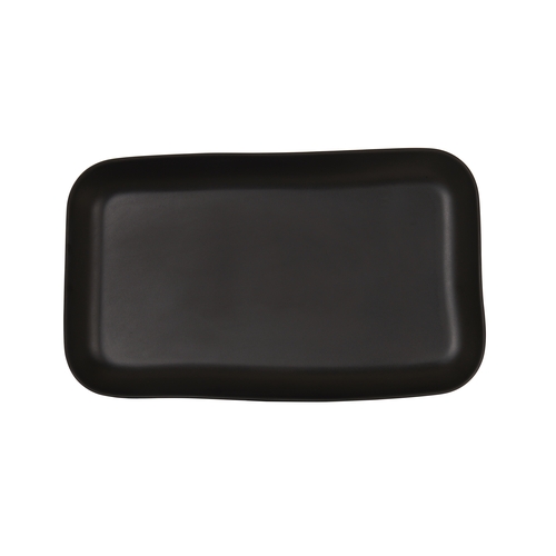 Cal-Mil 24406-1220-13 Bali 12" x 20" x 1.5"H Black Melamine Platter - 3 Each