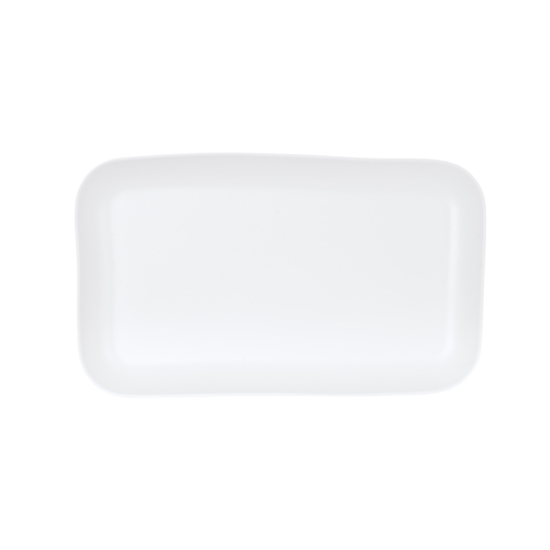 Cal-Mil 24406-1220-15 Bali 12" x 20" x 1.5"H White Melamine Platter - 3 Each