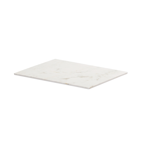 Cal-Mil 24407-1012-81 10.75" x 13.5" x 0.5"H White Marble Melamine Tray - 6 Each