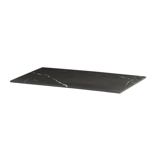 Cal-Mil 24407-1220-124 13.5" x 21.5" x 0.75"H Black Marble Melamine Tray - 6 Each