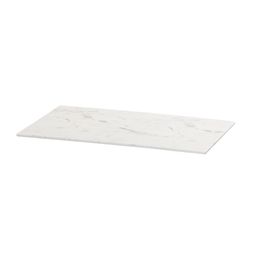 Cal-Mil 24407-1220-81 13.5" x 21.5" x 0.75"H White Marble Melamine Tray - 6 Each