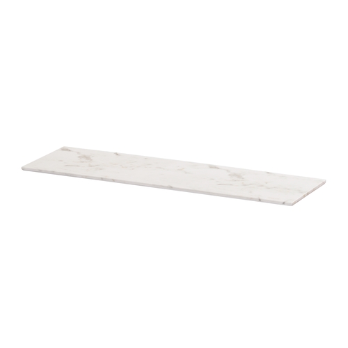 Cal-Mil 24407-206-81 21.5" x 6.75" x 0.75"H White Marble Melamine Tray - 3 Each
