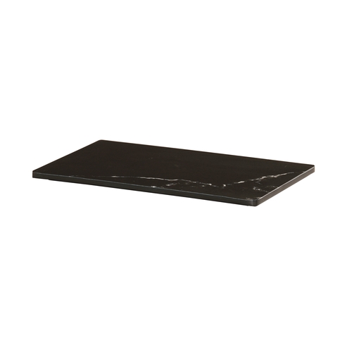 Cal-Mil 24407-610-124 6.5" x 10.5" x 0.5"H Black Marble Melamine Tray - 6 Each