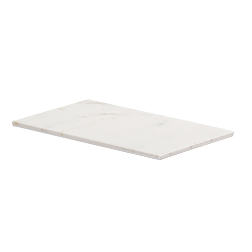Cal-Mil 24407-610-81 6.5" x 10.5" x 0.5"H White Marble Melamine Tray - 6 Each