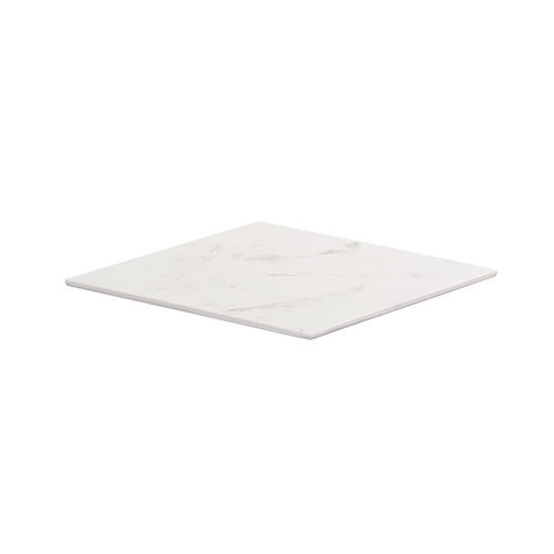 Cal-Mil 24408-12-81 12" x 12" x 0.75"H White Marble Melamine Tray - 3 Each