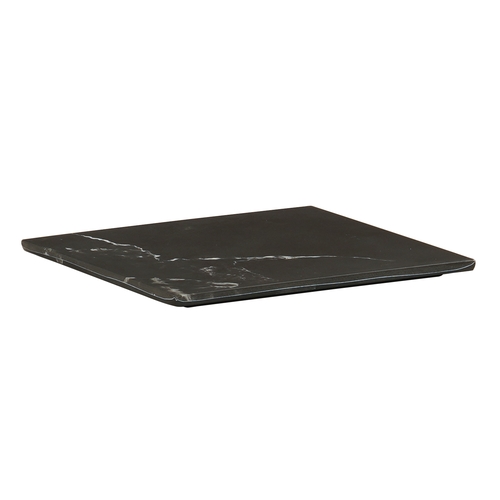 Cal-Mil 24408-8-124 8" x 8" x 0.75"H Black Marble Melamine Tray - 6 Each