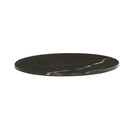 Cal-Mil 24409-8-124 8.75" Dia. x 0.75"H Black Marble Melamine Tray - 6 Each
