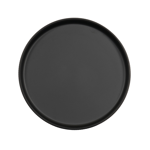 Cal-Mil 26107-10-13 Arista 10" Dia. Matte Black Melamine Raised Rim Plate