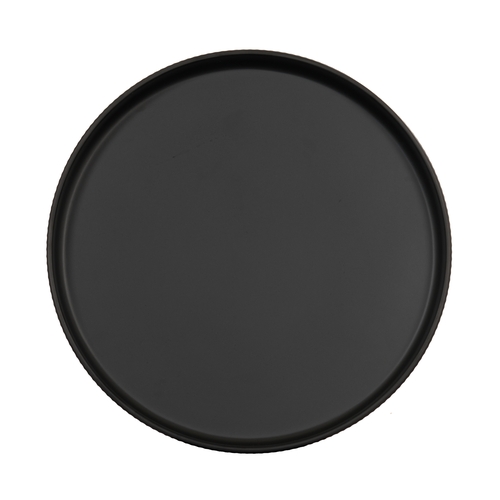 Cal-Mil 26107-12-13 Arista 12" Dia. Matte Black Melamine Raised Rim Plate