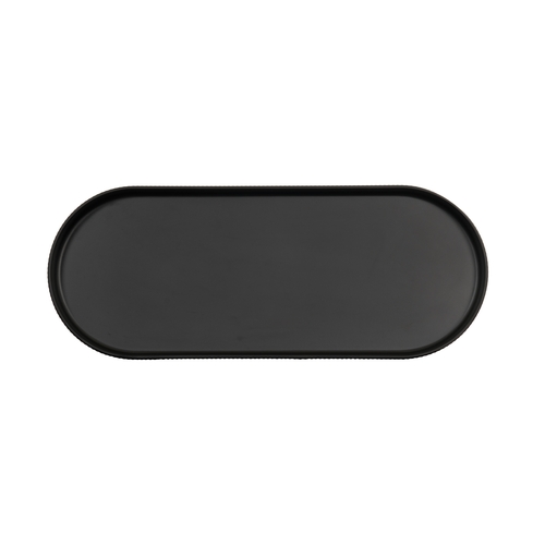 Cal-Mil 26107-208-13 Arista 20" x 8" x 1.5"H Matte Black Melamine Oval Platter