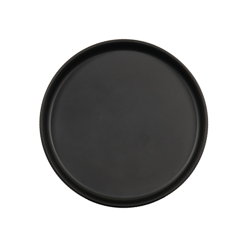 Cal-Mil 26107-6-13 Arista 6" Dia. Matte Black Melamine Raised Rim Plate
