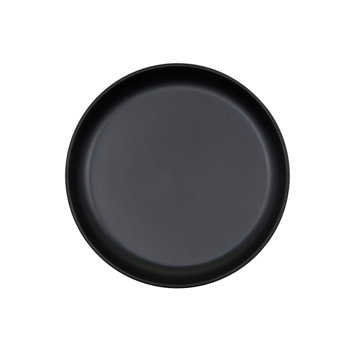 Cal-Mil 26121-10-13 Isla 10" Dia. Matte Black Melamine Wide Rim Plate - 6 Each