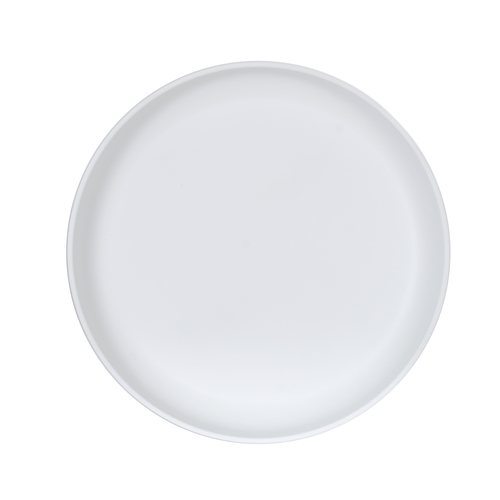Cal-Mil 26121-10-15 Isla 10" Dia. Matte White Melamine Wide Rim Plate - 6 Each