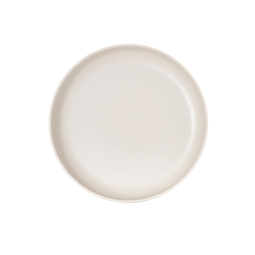 Cal-Mil 26121-14-133 Isla 14" Dia. Matte Ivory Melamine Wide Rim Plate - 6 Each