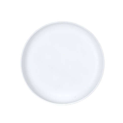Cal-Mil 26121-14-15 Isla 14" Dia. Matte White Melamine Wide Rim Plate - 6 Each