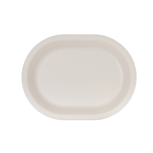 Cal-Mil 26123-1612-133 Isla 16" x 12" Matte Ivory Melamine Oval Wide Rim Plate