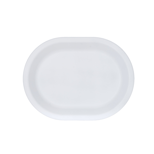 Cal-Mil 26123-1612-15 Isla 16" x 12" Matte White Melamine Oval Wide Rim Plate