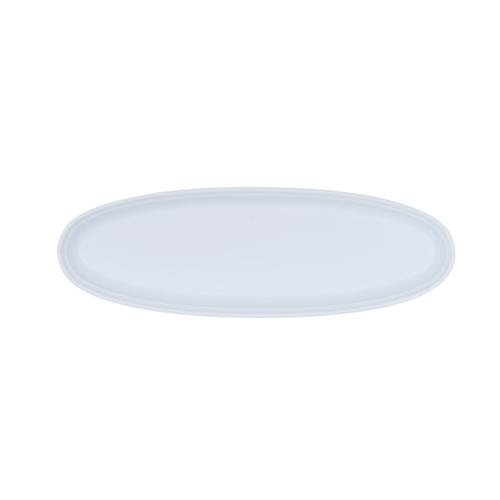 Cal-Mil 26143-618-15 Cove 18" x 6" x 1.5" Matte White Melamine Platter - 6 Each