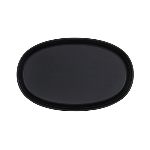 Cal-Mil 26143-711-13 Cove 11" x 7" x 1.5" Matte Black Melamine Platter - 6 Each