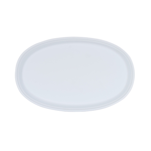 Cal-Mil 26143-711-15 Cove 11" x 7" x 1.5" Matte White Melamine Platter - 6 Each