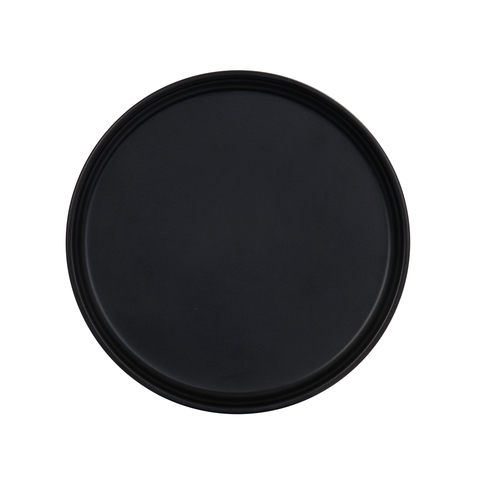 Cal-Mil 26143-8-13 Cove 8" Dia. Matte Black Melamine Plate - 6 Each