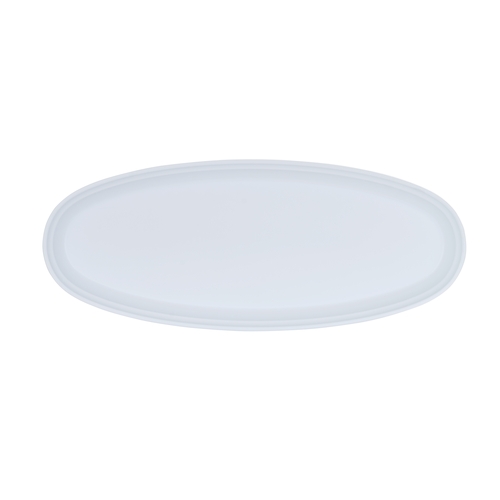 Cal-Mil 26143-922-15 Cove 22" x 9" x 1.5"H Matte White Melamine Platter - 6 Each