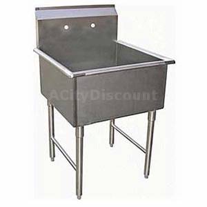 SunFab SE1C-2424-0 Stainless One Compartment Sink 24in x 24in x 12in Bowl