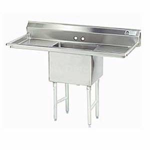 SunFab SE1C-1818-218 Stainless 1 Compartment Sink 18x18x12 w/ Two 18in Drainboard