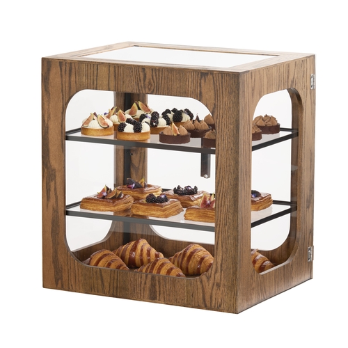 Cal-Mil 27008-136 Melrose 22" x 18" x 23"H Brown Wood 3-Tier Display Case
