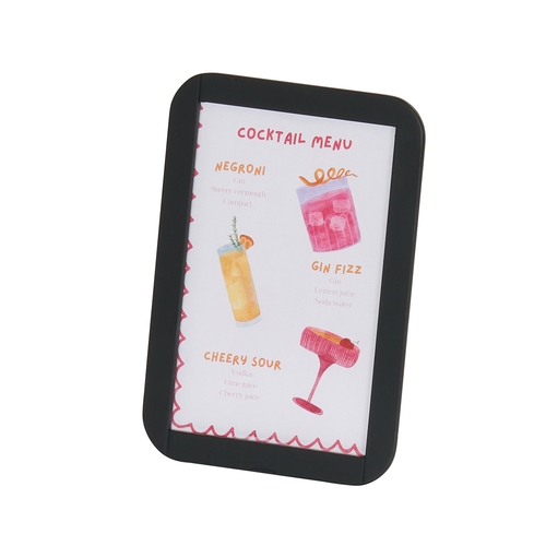 Cal-Mil 27010-46-13 Melrose 4.5" x 2" x 6.5"H Black Sign Holder - 6 Each