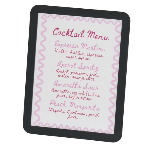 Cal-Mil 27010-811-13 Melrose 9.5" x 3" x 12"H Black Sign Holder - 6 Each