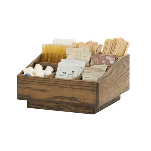 Cal-Mil 27021-136 Melrose 12.25"x 12.25"x 6.5"H Brown Wood Condiment Organizer