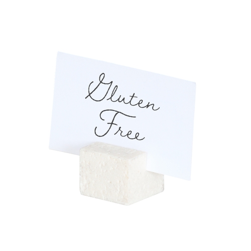 Cal-Mil 28002-103 2.25" x 2.5" x 2.5"H Ivory Finish Resin Card Holder - 6 Each
