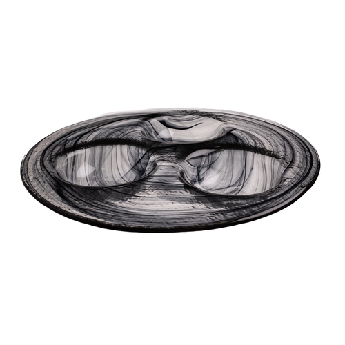 Mikasa Hospitality 2849-43 Ardacam Black Glass 11.8" Dia. Serving Plate - 10 Each