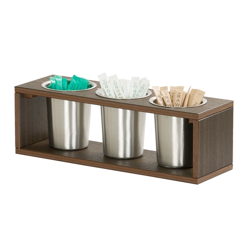 Cal-Mil 28603-3-140 Vista 17" x 5.5" x 5.5"H Mocha Flatware Cylinder Display