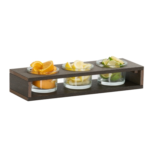 Cal-Mil 28604-4-140 Vista 16.1" x 5.5" x 2"H Mocha Condiment Organizer