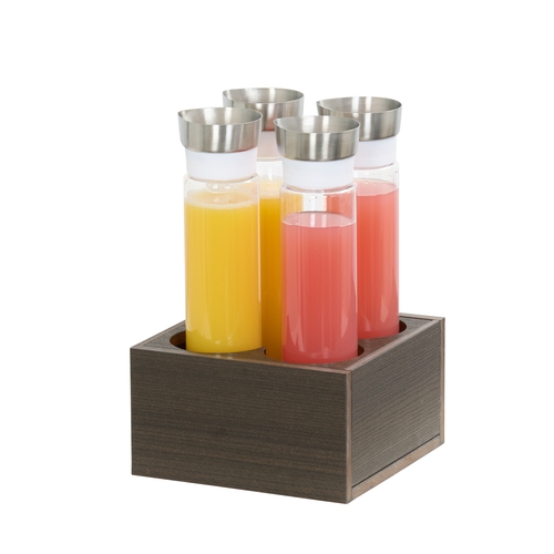 Cal-Mil 28623-140 Vista 9.5" x 9.5" x 5"H Mocha 4-Section Carafe Cooler
