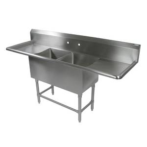 John Boos 2PB244-2D30 2 Compartment 24" x 24" Stainless Steel Pro-Bowl Sink