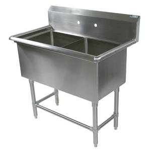 John Boos 2PB18244 2 Compartment 18" x 24" Stainless Steel Pro-Bowl Sink