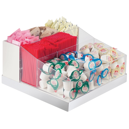 Cal-Mil 3009-55 Luxe 12.25"x 12.25" x 6.5" Clear Acrylic Condiment Organizer