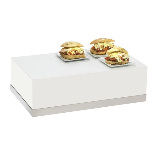 Cal-Mil 3025-55 Luxe 12" x 20" x 6.5"H White Metal Display Riser