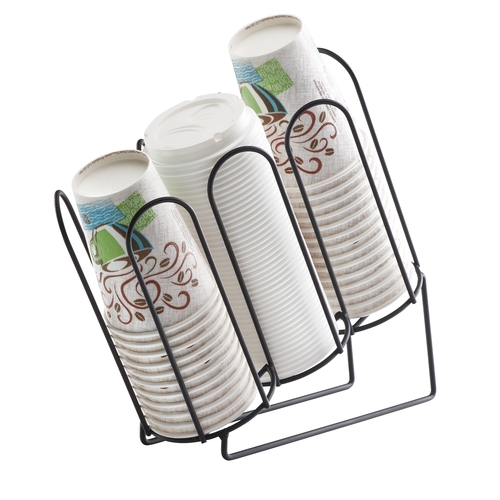 Cal-Mil 3036-13 4.5" x 11.5" x 11.5" Iron Wire (3) Section Cup/Lid Organizer