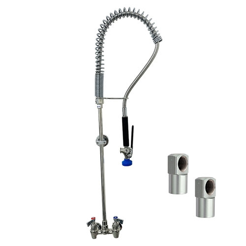 Fisher 31860 Stainless Steel 4" Backsplash Pre-Rinse Unit w/ Close Elbows