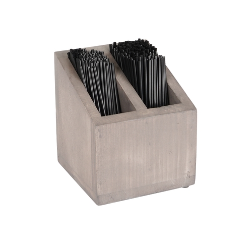 Cal-Mil 3308-110 Aspen 5.25" x 5.25" x 5.5"H Gray Pine Wood Stir-Stick Holder