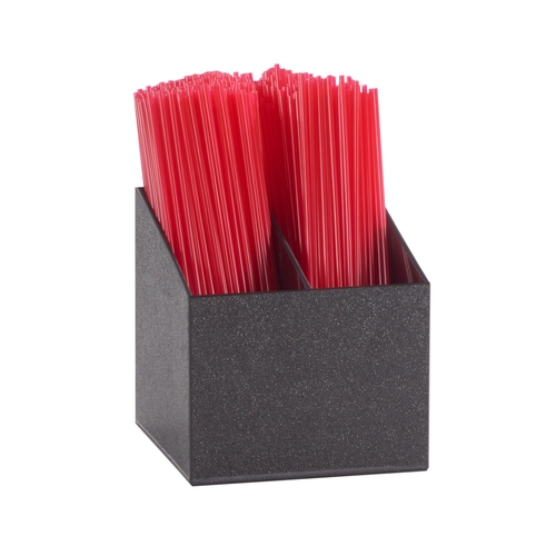 Cal-Mil 3308-13 Classic 5" x 5" x 5.5"H Black Plastic Stir-Stick Holder