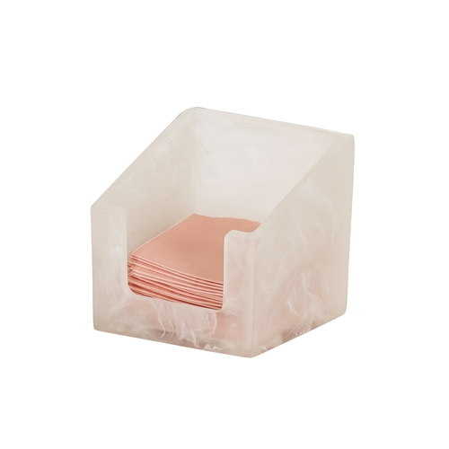 Cal-Mil 3309-126 6.25" x 6.25" x 5.5"H Black Marble Resin Napkin Holder